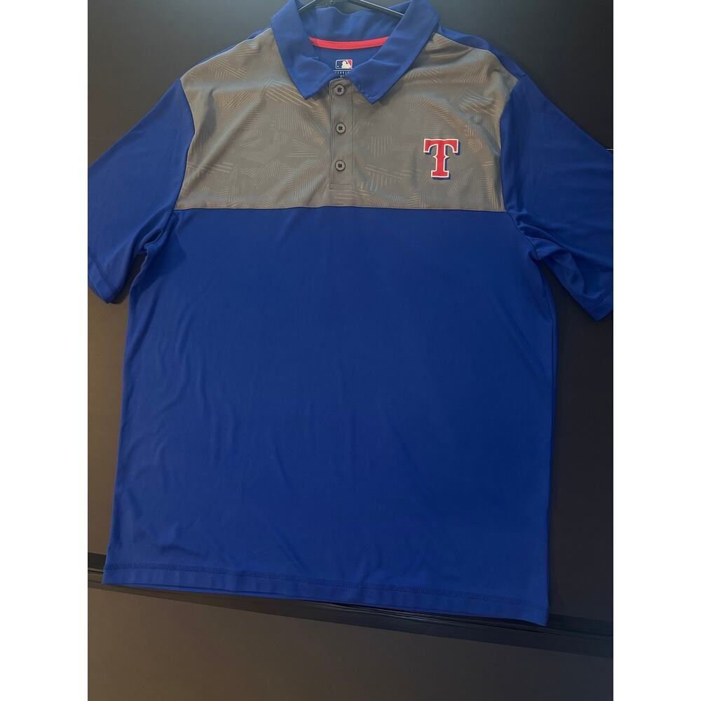 Texas Rangers Men’s XL Polo – Gray/Blue MLB Genuine Merchandise